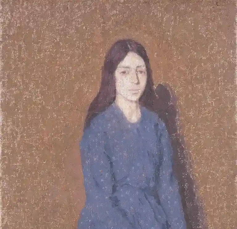 A painting of a girl in a blue dress by Gwen John.